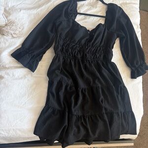 Liberty Love Black Smocked Waist Ruffle Tiered Dress